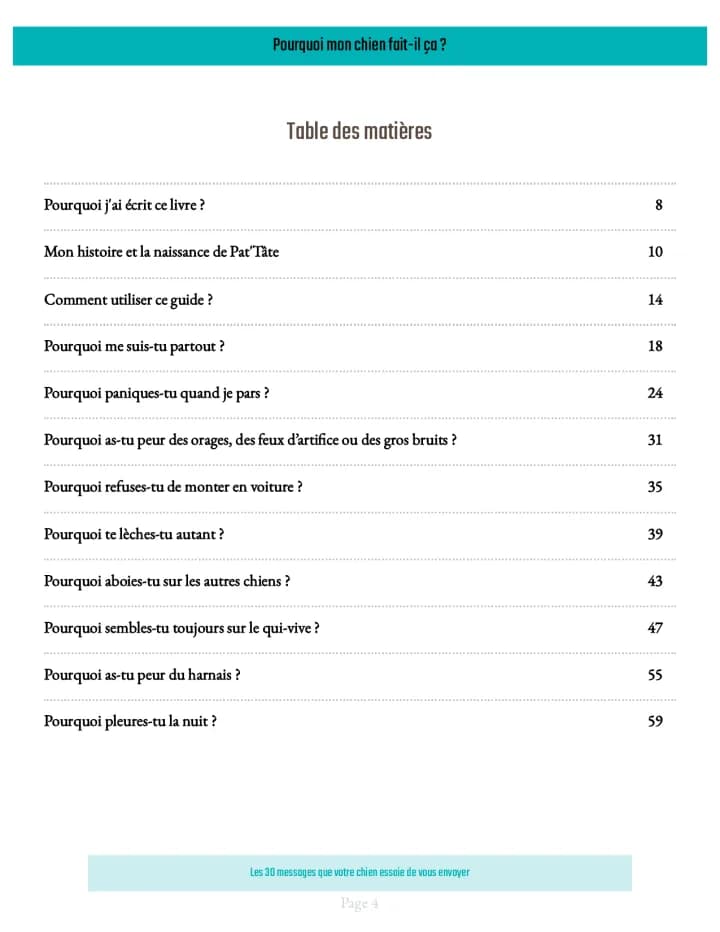 Table des matières