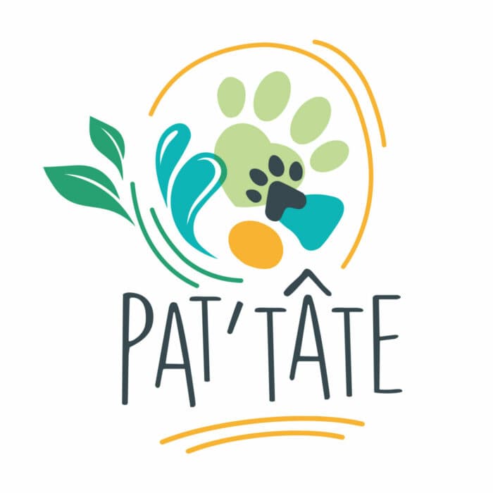 Logo Pat'tâte "Bien dans ma tête, bien dans mes pattes, j'ai la pat'tâte !"